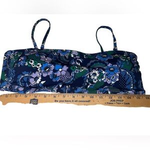 NWT Floral Bandeau Swim Top Bikini Top Adjustable & removable straps & padding